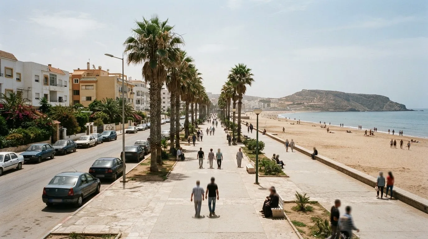 Route et paysage à Agadir, Maroc
