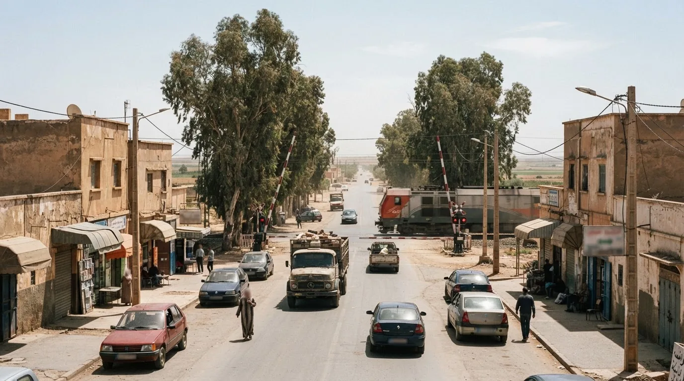 Route et paysage à Kénitra, Maroc