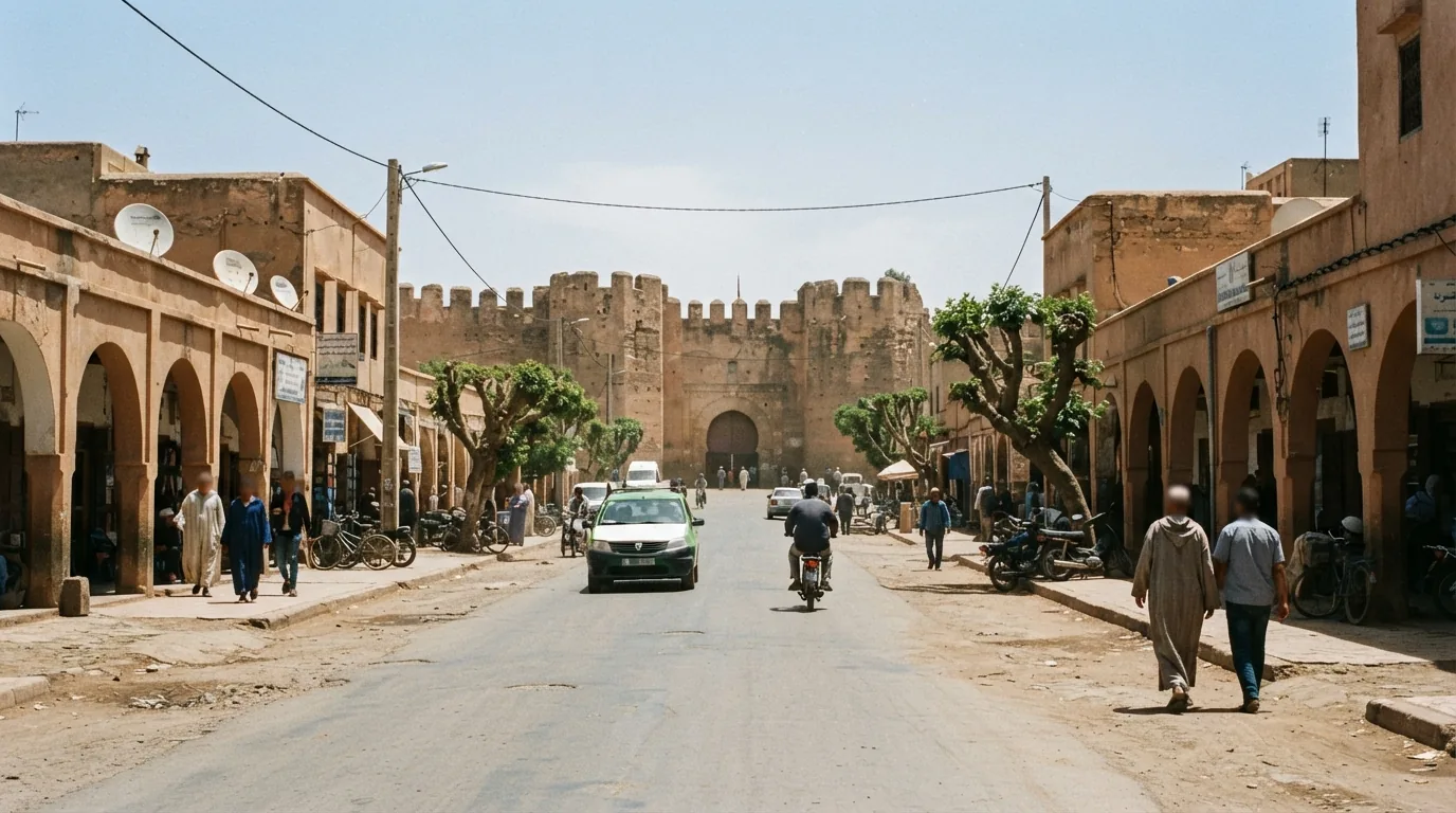 Route et paysage à Oujda, Maroc