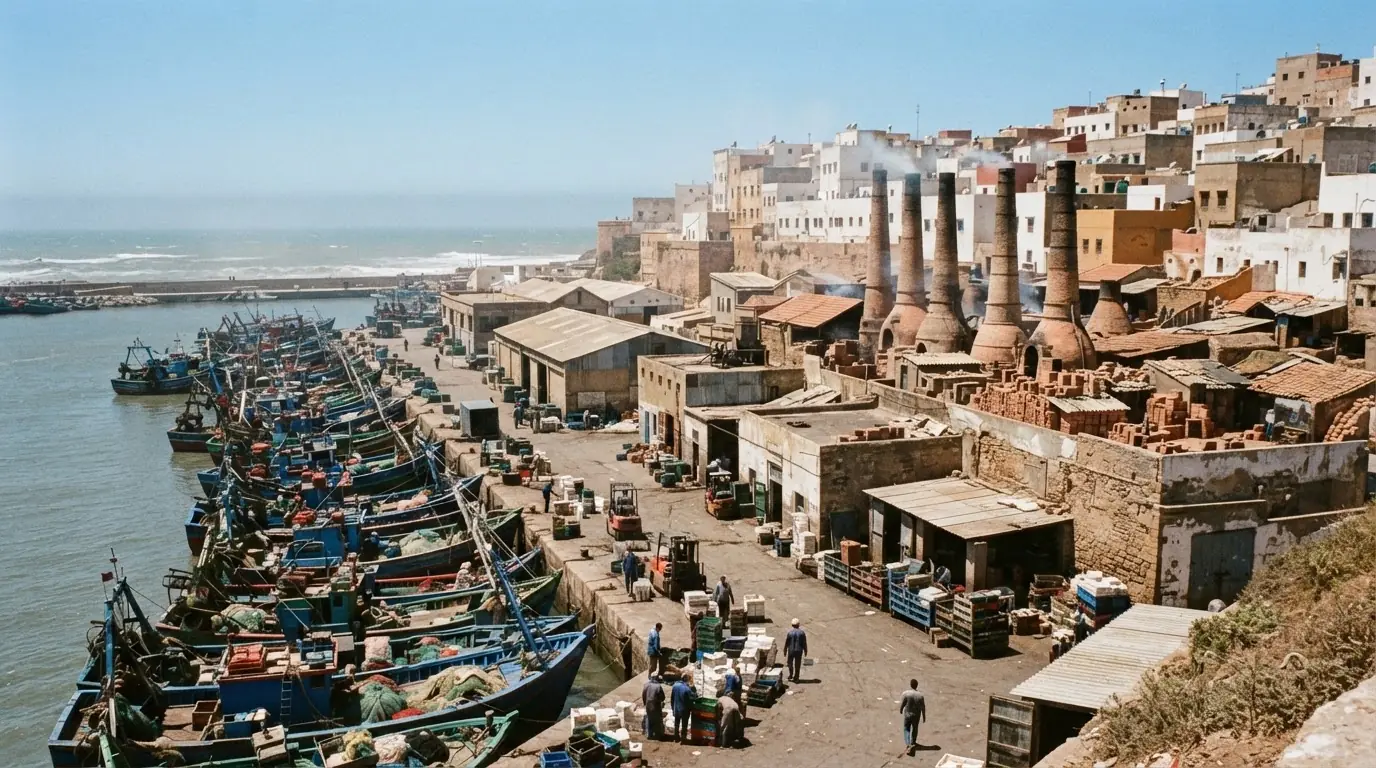 Route et paysage à Safi, Maroc