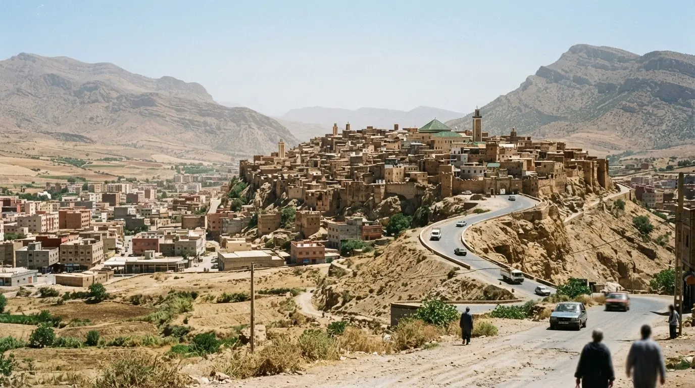 Route et paysage à Taza, Maroc