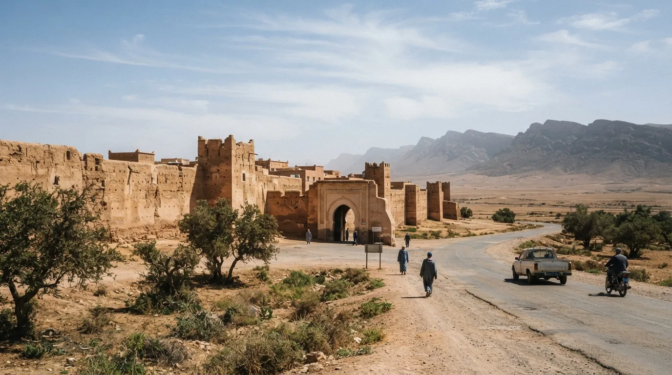 Route et paysage à Tiznit, Maroc